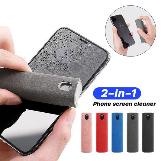 2 In 1 Phone Screen Cleaner Spray Portable Screen Cleaner Microfiber Cloth Set